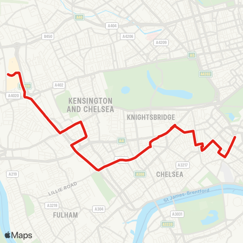 TfL Victoria - Sloane Square - Knightsbridge - S Kensington - Earls Court - Holland Rd - Shepherds Bush - White City map