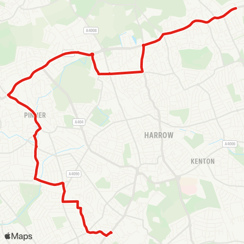 TfL Stanmore - Harrow Weald - Hatch End - Pinner - S Harrow map