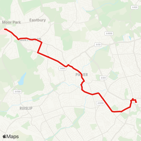 TfL Harrow - Pinner - Northwood - Mt Vernon Hosp map