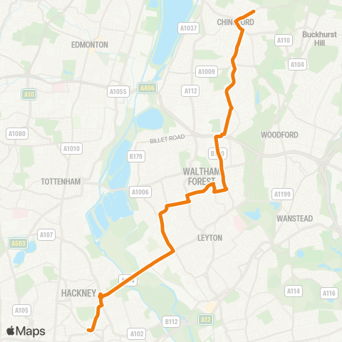 TfL Liverpool Street - Chingford map