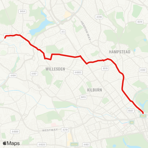 TfL Harrow-On-The-Hill - Stonebridge Pk - Baker St (Early and Late Only) map