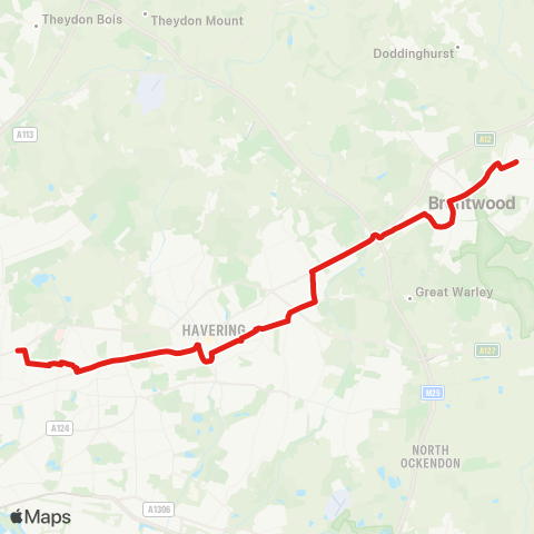 TfL Newbury Park - Shenfield map