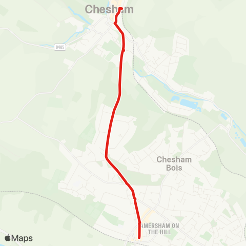 TfL Amersham - Chesham map