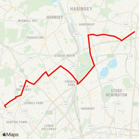 TfL Gospel Oak - Seven Sisters map