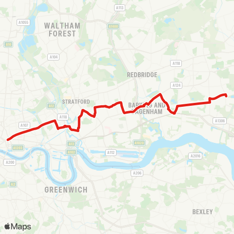 TfL Barking - Dagenham East map