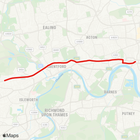 TfL Hammersmith - Osterley Only map