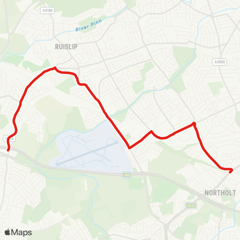 TfL Northolt - West Ruislip - Hillingdon map