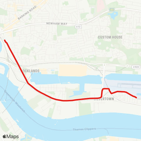 TfL Canning Town - London City Airport map