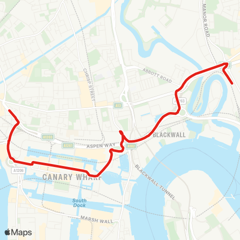 TfL Westferry - Canary Wharf - Canning Town map