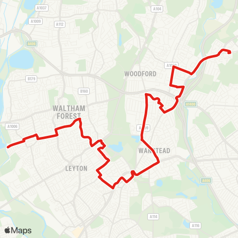 TfL Walthamstow - Woodford - Wanstead map