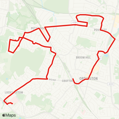 TfL Locksbottom - Petts Wood - Orpington map