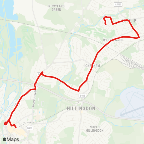 TfL Uxbridge - Ruislip - Heathfield Rise map