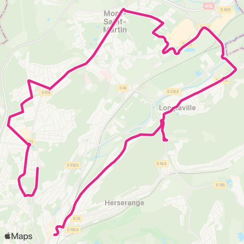 TGL Longwy-Haut Pl. Darche-Longwy-Bas Espace Bus map