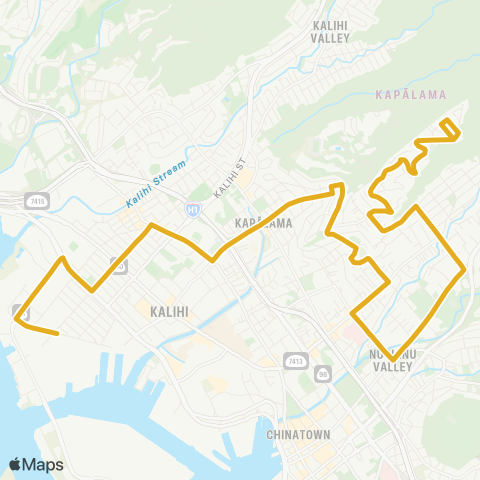 TheBus Kalihi-Alewa Heights map