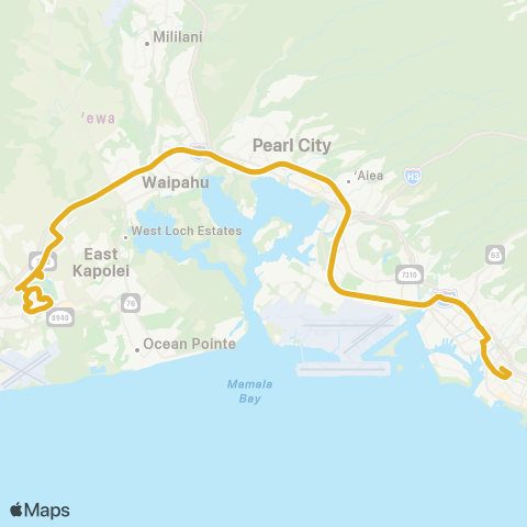 TheBus Villages of Kapolei map