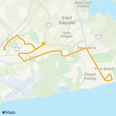 TheBus Kapolei-Ewa Beach map