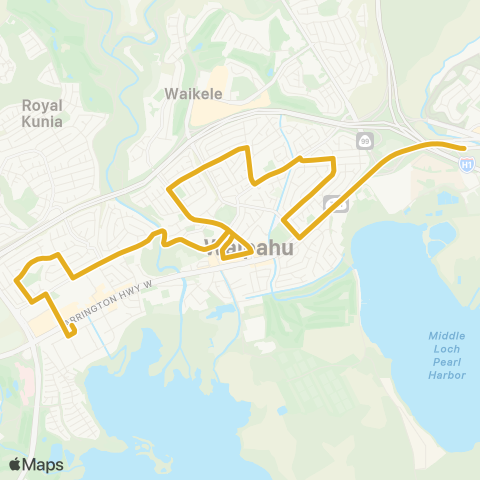 TheBus Waipahu-Waiawa map