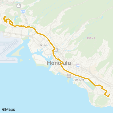 TheBus Kaimuki-Salt Lake map