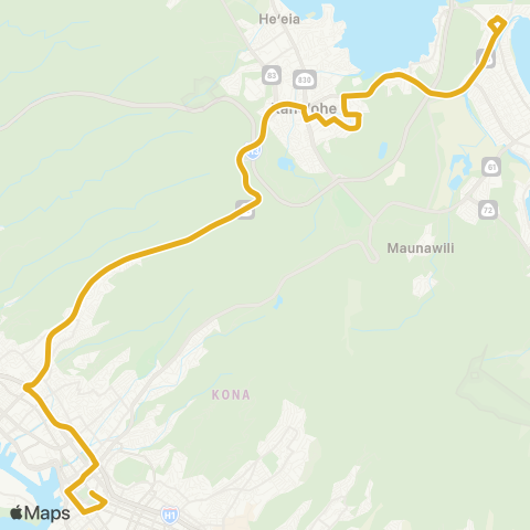 TheBus Windward Express-Kaneohe map