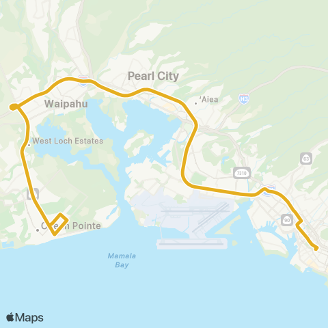 TheBus Ewa Beach Express map