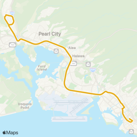 TheBus Waipio Gentry Express map