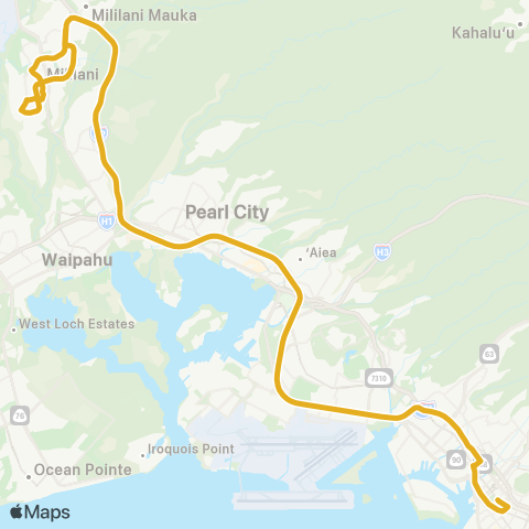 TheBus Mililani Express-South map