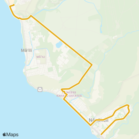 TheBus Nanakuli-Maili-Waianae map