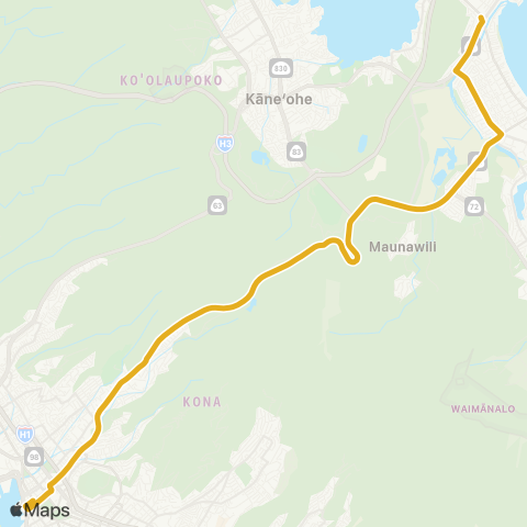 TheBus Downtown-Kailua-Aikahi map