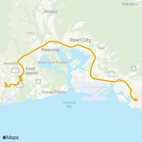 TheBus Kapolei Homesteads map