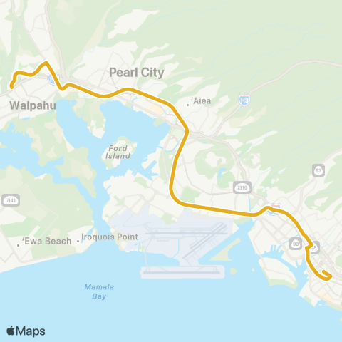 TheBus Paiwa-Waikele Express map