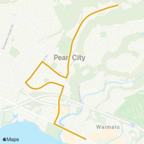 TheBus Wailuna-Pearlridge map