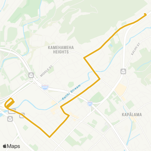 TheBus Kamehameha IV Road-Kalihi Transit Center map