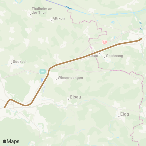 THURBO Frauenfeld - Winterthur map