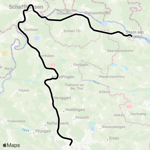 THURBO Schlatt TG - Winterthur map