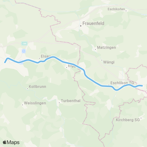 THURBO Winterthur - Wil SG map