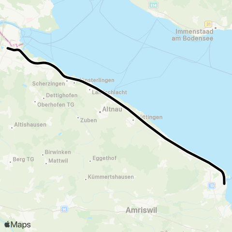 THURBO Romanshorn - Kreuzlingen map