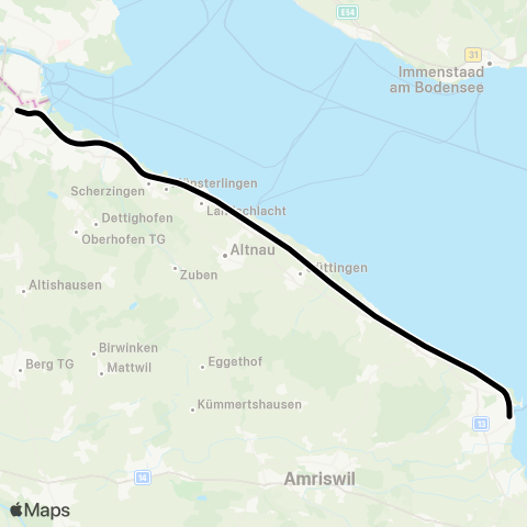 THURBO Kreuzlingen - Romanshorn map