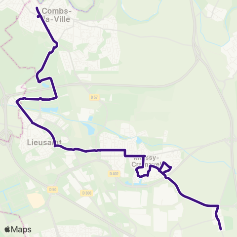 Seine Sénart Bus Clos du Roi↔︎Noyer Perrot map