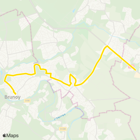 Île-de-France Mobilités Aquitaine↔︎Gare de Brunoy map