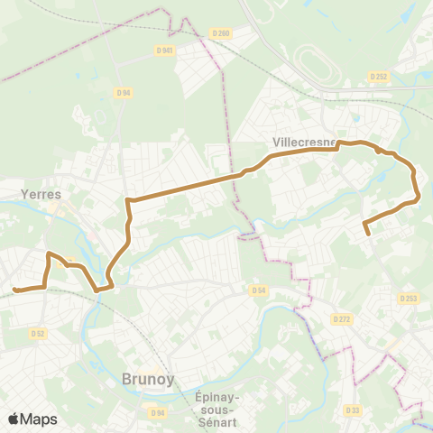 Île-de-France Mobilités Radio↔︎Gare de Yerres map