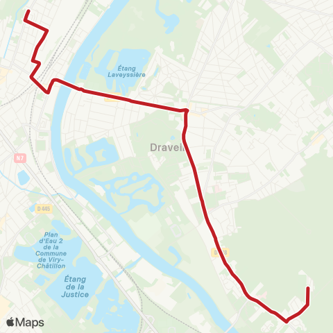 Île-de-France Mobilités Juvisy Gare rout. Seine↔︎Hôpital Joffre map