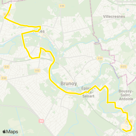 Île-de-France Mobilités Gare de Boussy St-Antoine↔︎Lycée Louis Armand map