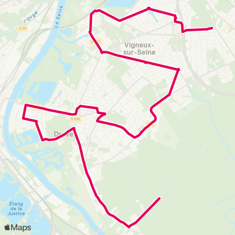 Île-de-France Mobilités Mairie↔︎Lycée de Montgeron map