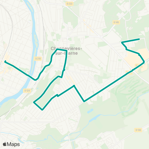 Marne et Seine La Varenne / Chennevières RER↔︎Ctre comm. Pince Vent map