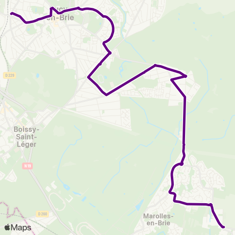 Marne et Seine École des Bruyères↔︎Sucy / Bonneuil RER map