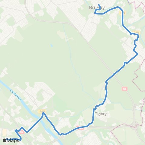 Île-de-France Mobilités Gare Brunoy↔︎Gare Routière map