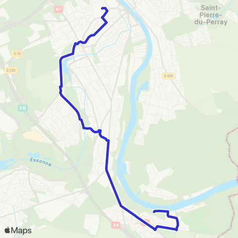 Evry Centre Essonne Gare de Corbeil-Essonnes↔︎Le Coudray-Montceaux map