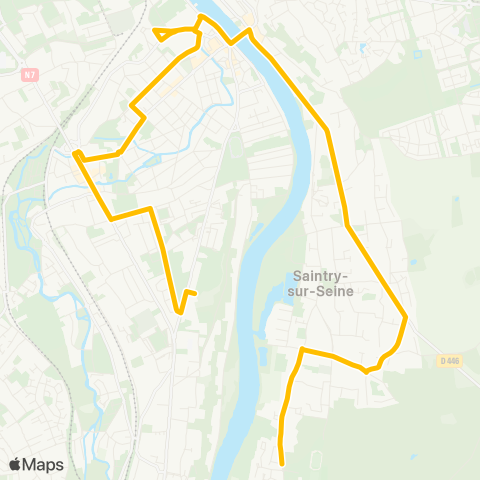 Evry Centre Essonne Hameau de Seine↔︎Gare de Corbeil-Essonnes map