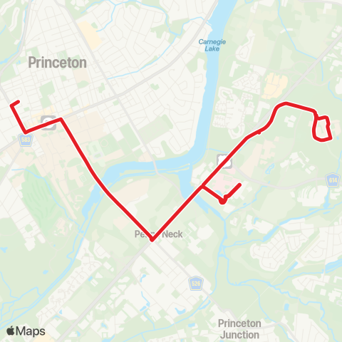 TigerTransit Merwick to PPPL via Meadows map