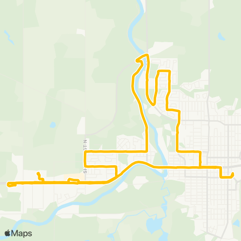 Timmins Transit Melrose/Riverside map